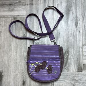 Haiku Womens Purple Lavender Floral Embroidered Crossbody Bag